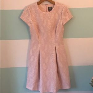 NWT Light pink Jacquard pleated dress WHBM collab
